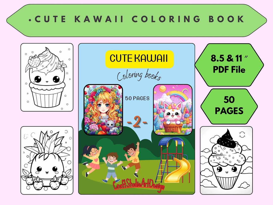 Gift Cute Kawaii Coloring Pages, Easy Kawaii Coloring Pages for Kids