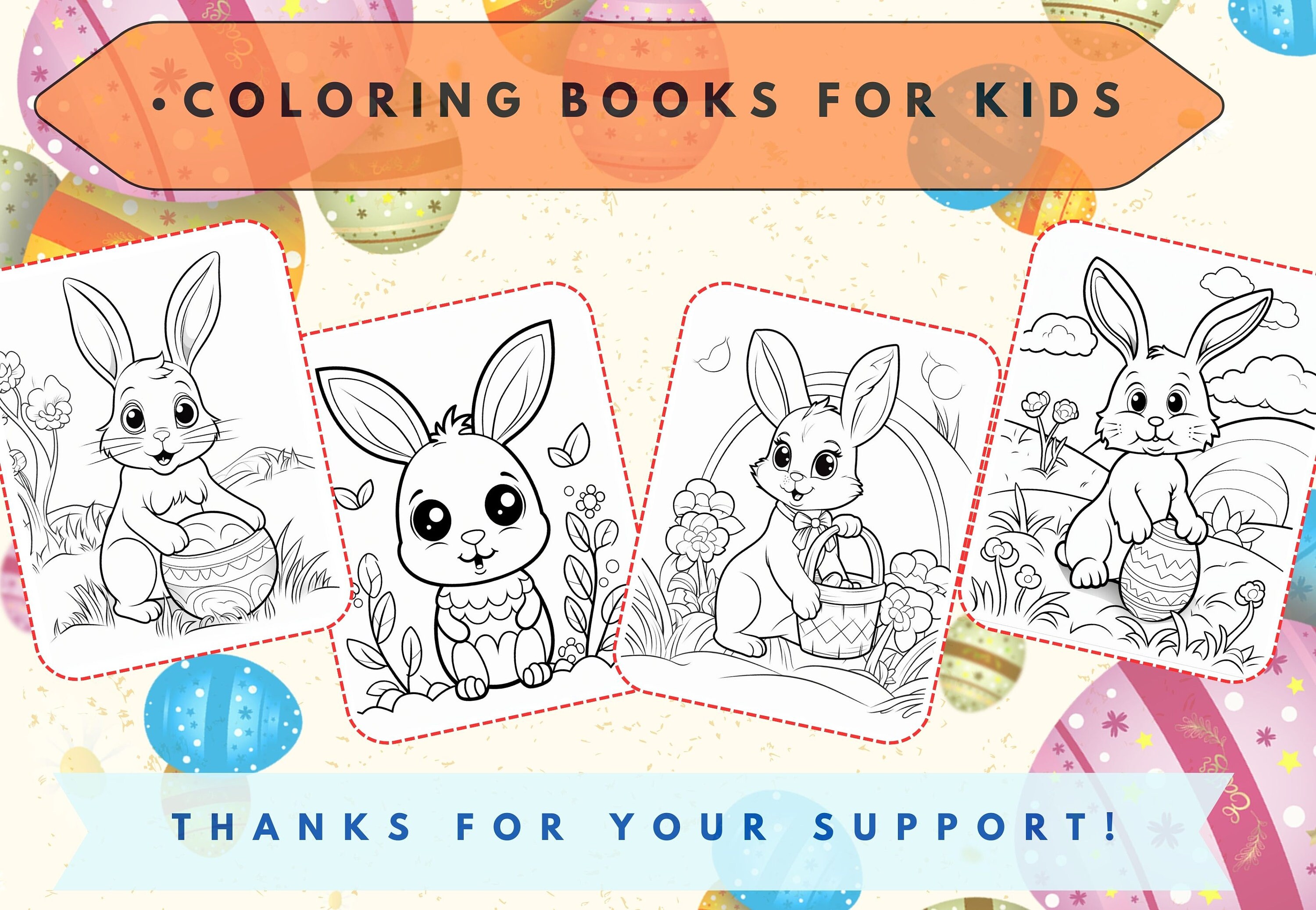 Printable Easter Scenes Coloring Pages, 33 Easter Coloring Book, Grayscale Cute Farm Animals ...