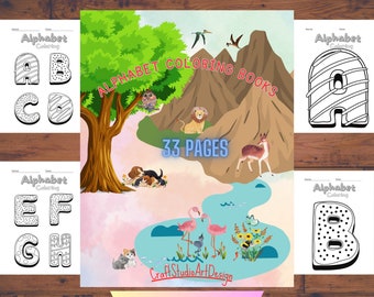 Alphabet Digital Coloring Page - Preschool Letters - Printable Preschool Activities - Babys First ABC Book - Alphabet Curriculum Worksheets