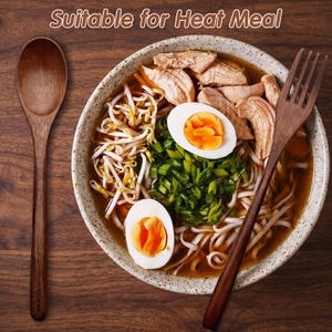 Japanese inspired wooden dining utensils styled in a warm minimalist kitchen setting.
