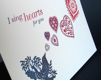 Carte de notes et enveloppe Heartsong