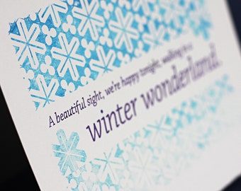 Winter Wonderland Notecards, set of four, gocco printed