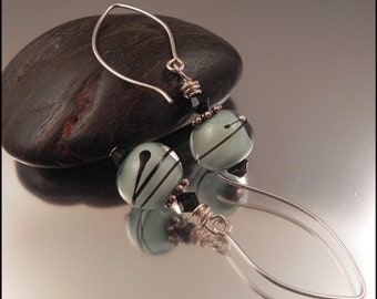 Ginnovations lampwork, Mint Chip lampwork and sterling earrings