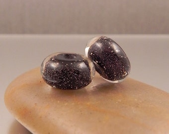 Ginnovations lampwork, Night Sky bead pair (2 beads)