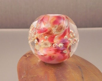 Ginnovations lampwork, Rose Garden focal bead