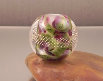 Ginnovations lampwork, Summer Violets focal bead