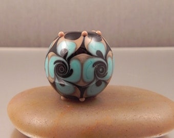 Ginnovations lampwork, Texas Pinwheel focal bead