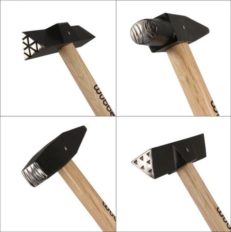 Wubbers Artisan's Mark Texturing Hammers, set of 4 with FREE stand zdjęcie 1