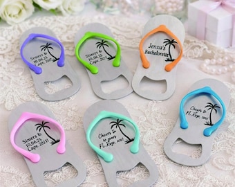 Personalized Flip‑Flop Bottle Openers with Organza Bags