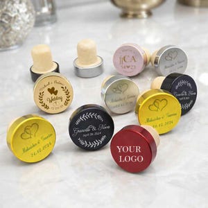 Personalized Laser-Etched Metal Wine Stopper – Custom Bottle Cork Topper for Weddings & Special Occasions