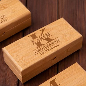 Personalized Wooden Groomsmen Gift Box / Rectangular Storage