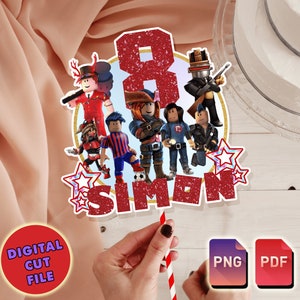 Roblox Birthday Cake Topper: Personalized Gamer Theme (PDF & PNG)