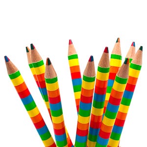 Rainbow Pencil | Quad Colored Pencils with 4 Colors in 1 Multi Color Core | Party Favors