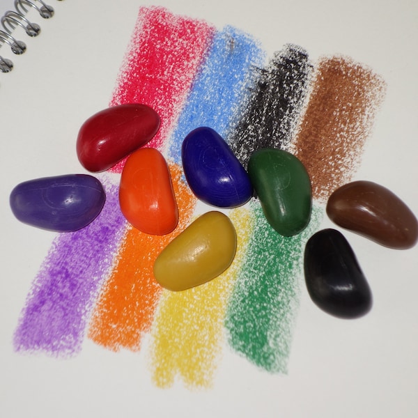 Crayon Rocks | Pebble Shaped Soy Wax Crayons Designed to Develop Grip | Made in USA | Gift for Kids | Easter Basket Stuffers | Party Favors