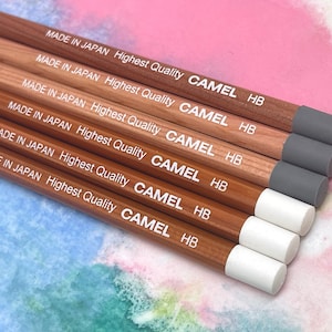 Graphite Pencils | Camel HB Writing Set #2 Pencils with Pencil Sharpener | Natural Finish