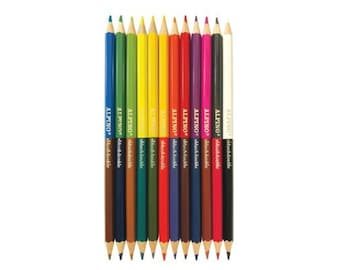 Colored Pencils: Double Double Coloring Pencils. 24 Colors in 12 Double-sided Pencils