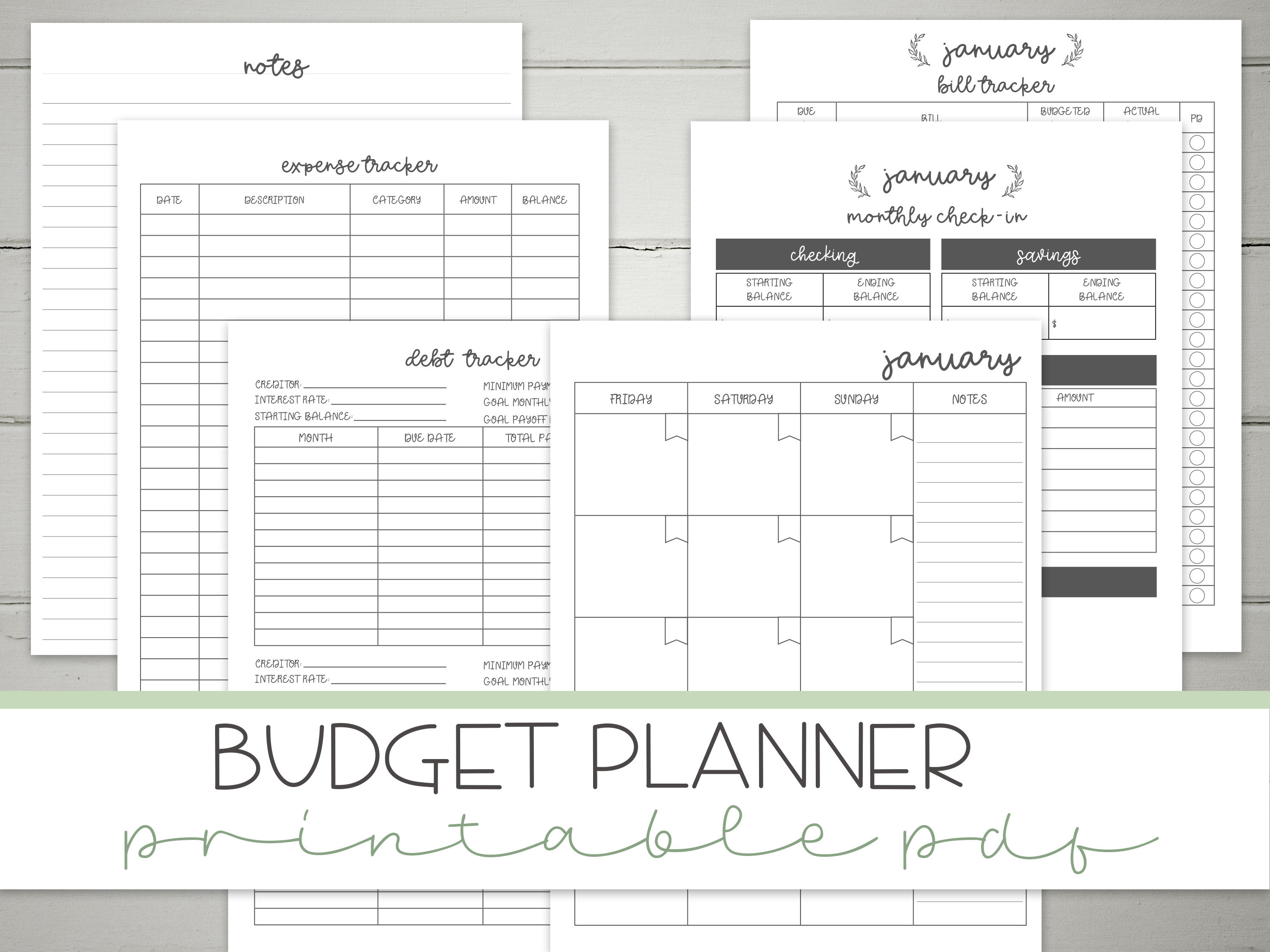 Planificateur de budget imprimable Modèles de budgétisation