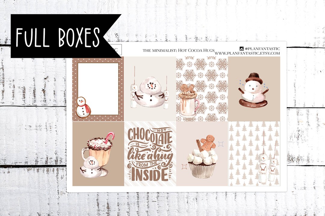 Winter Weekly Sticker Kit Hot Cocoa Snowman Planner Stickers December ...