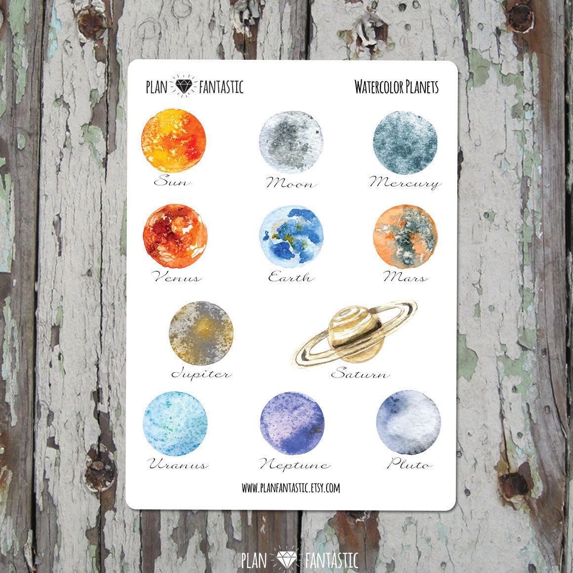 Universe Diary Stickers Galaxy Journalling Stickers Moon Saturn Deco Stickers Planet Crafting Stickers Pastel Space Planets Stickers