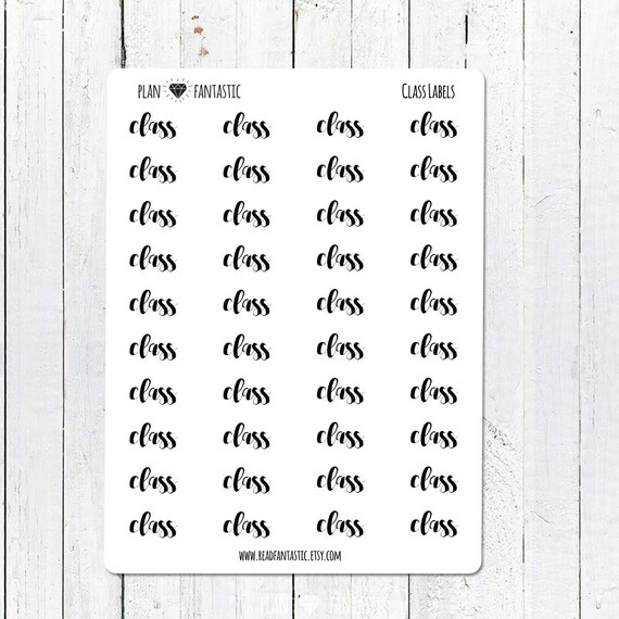 class planner stickers brush lettering stickers etsy class planer
