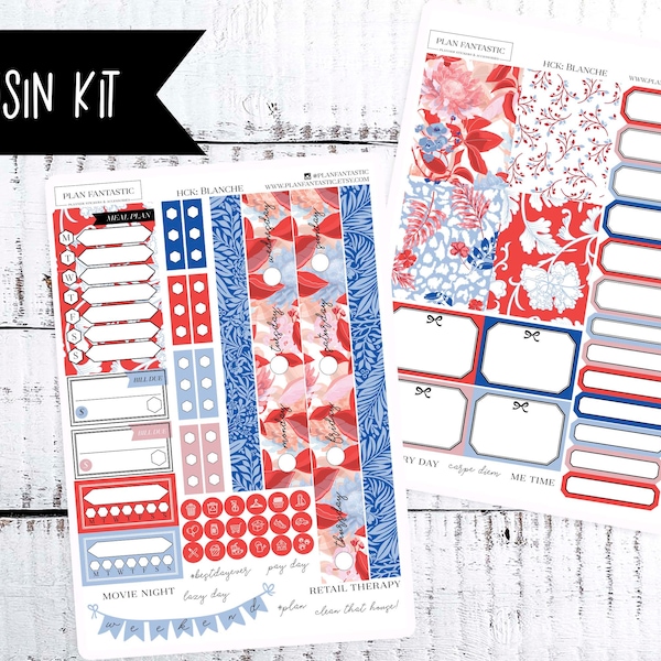 Hobonichi Cousin Weekly Sticker Kit | 4th of July Weekly Stickers | Summer | Planner Stickers Hobo TN Sampler