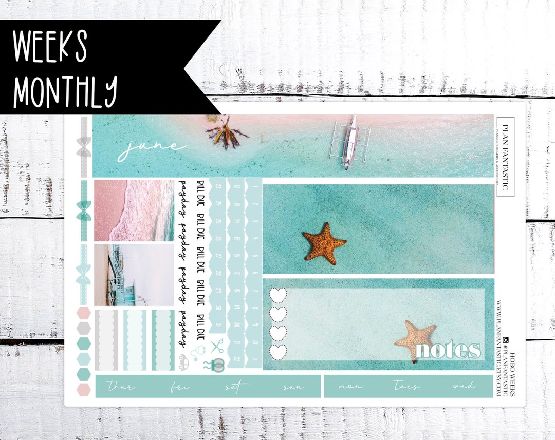 June Hobonichi Weeks Monthly Kit Hobo Sticker Kit Summer Planner ...