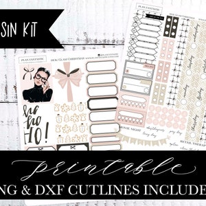 Kit de planejador de primos para impressão Natal Hobonichi Adesivos semanais Kit de adesivos DIY PNG DXF Cutlines incluídos para uso com Silhouette™ ou Cricut™