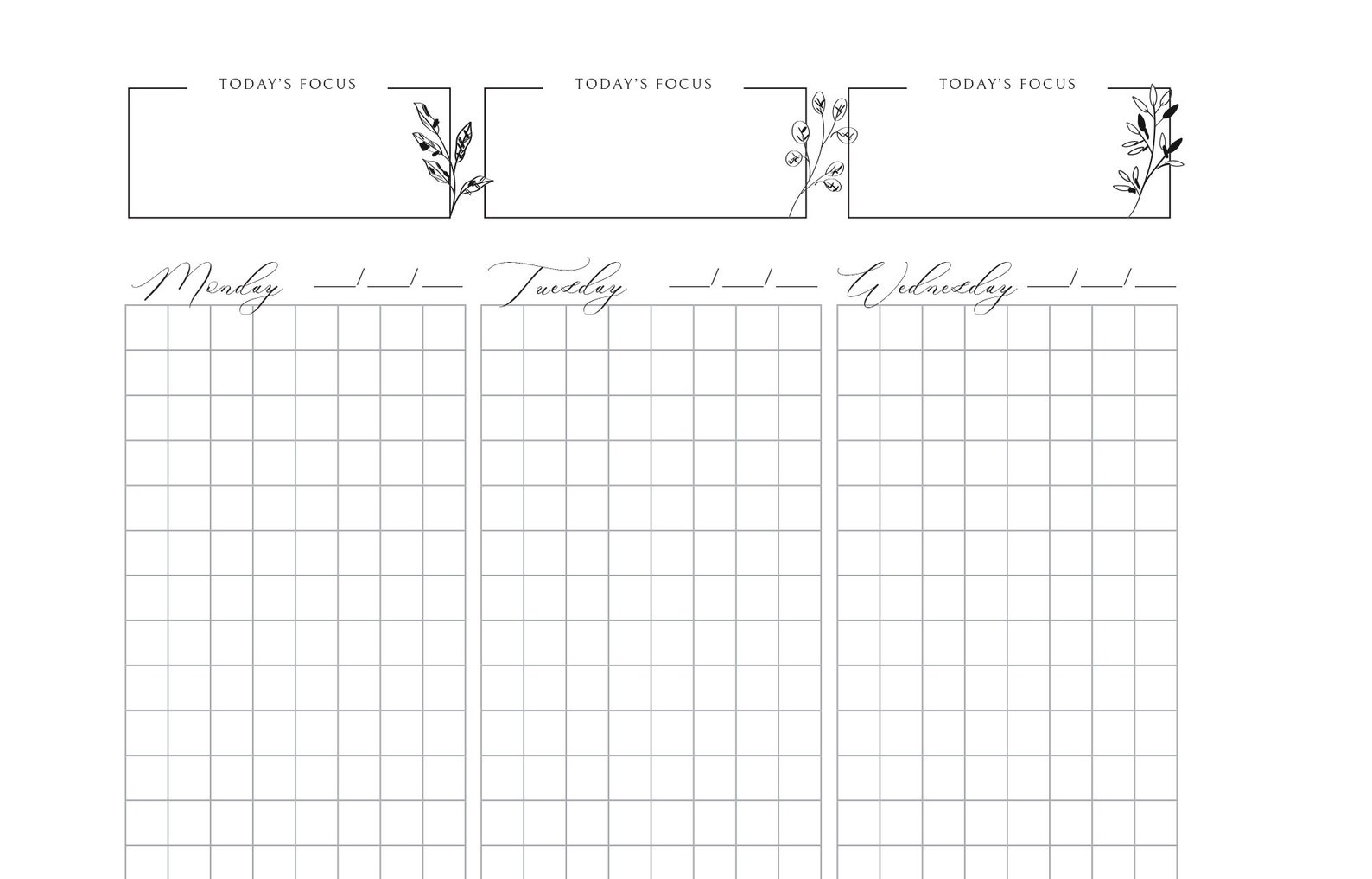 Weekly Layout Printable Insert A5 Size Daily Planner DIY | Etsy