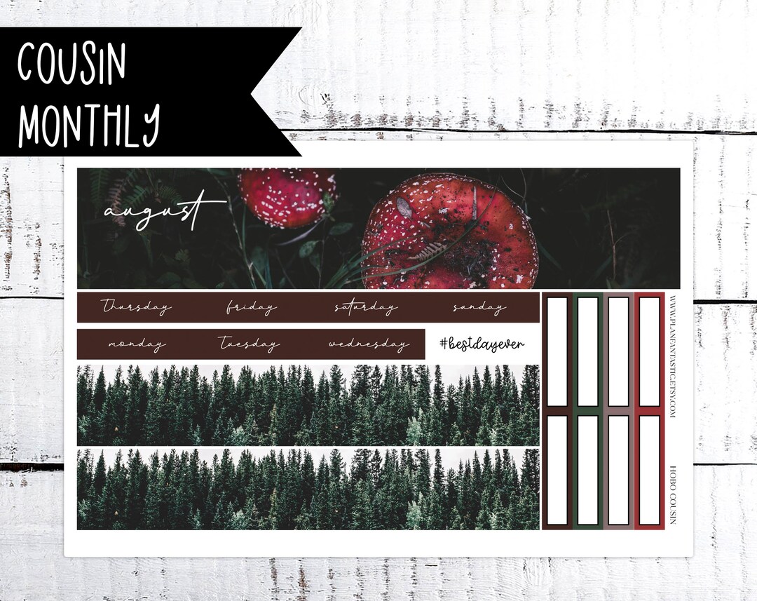 August Hobonichi Cousin Monthly Kit August Planner Stickers Summer ...