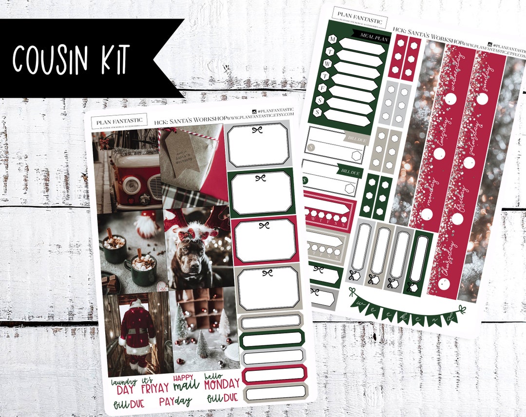 Christmas Hobo Cousin Sticker Kit December Weekly Sticker Kit Hobonichi ...
