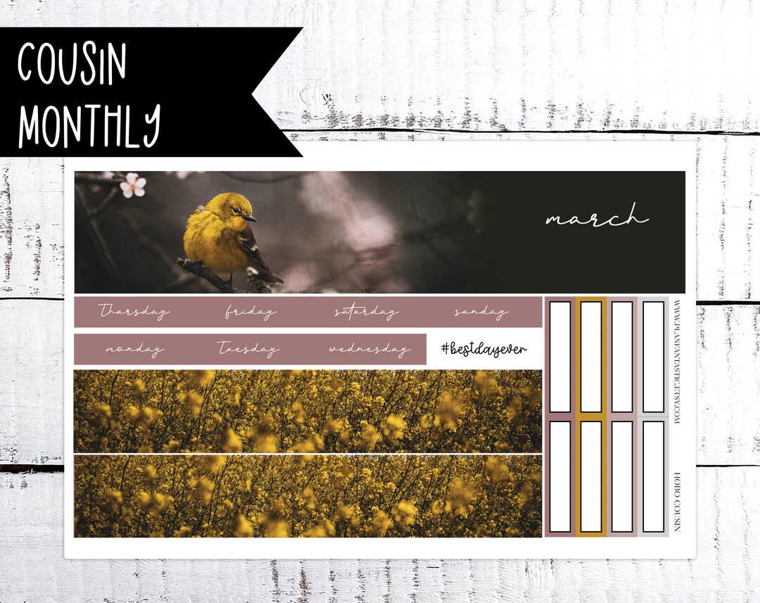 Hobonichi Cousin Monthly Kit March Planner Stickers Spring Month on Two ...