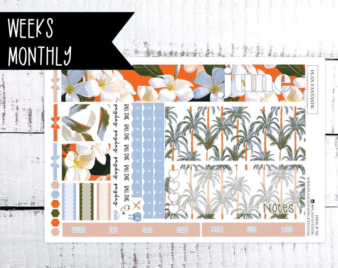 June Hobonichi Weeks Monthly Kit Hobo Sticker Kit Summer - Etsy Italia