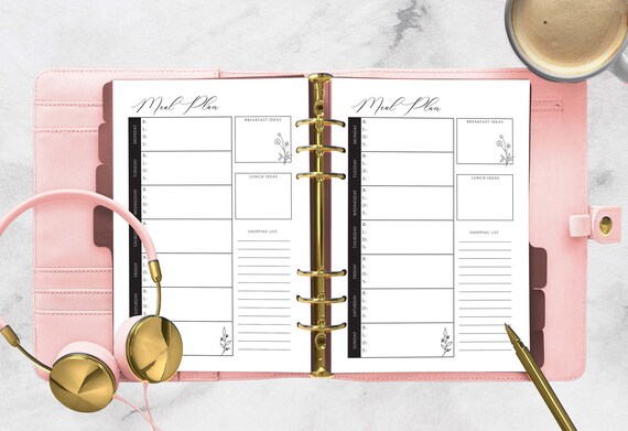 Printable Weekly Meal Plan Planner Insert A5 Size Daily | Etsy