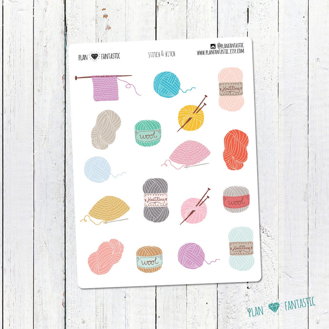 Knitting Bullet Journal Stickers Knit Crochet Yarn Etsy