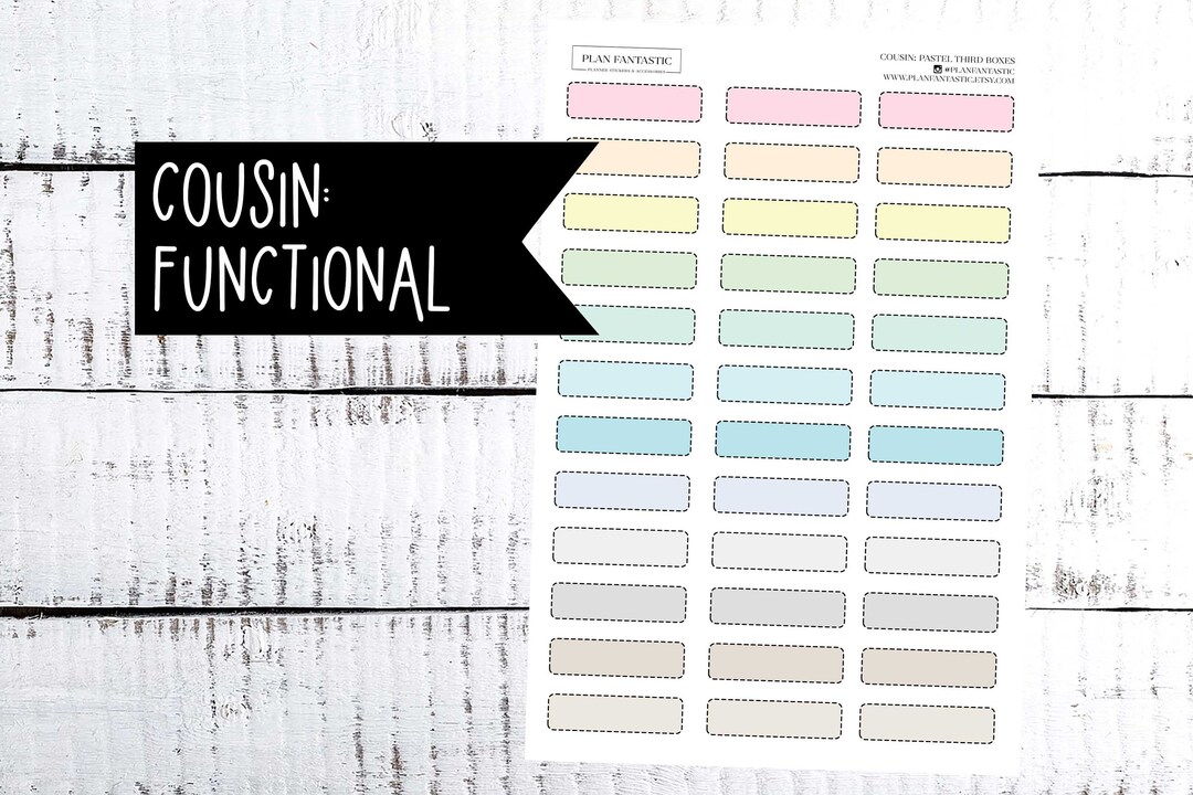 Hobonichi Cousin Labels Planner Stickers One-thhird Boxes 1/3 Label ...