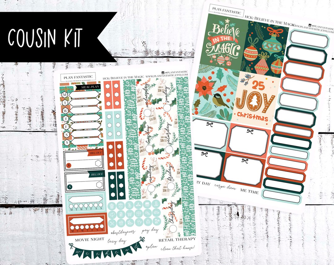 Christmas Hobonichi Cousin Sticker Kit Believe Weekly Sticker Kit ...