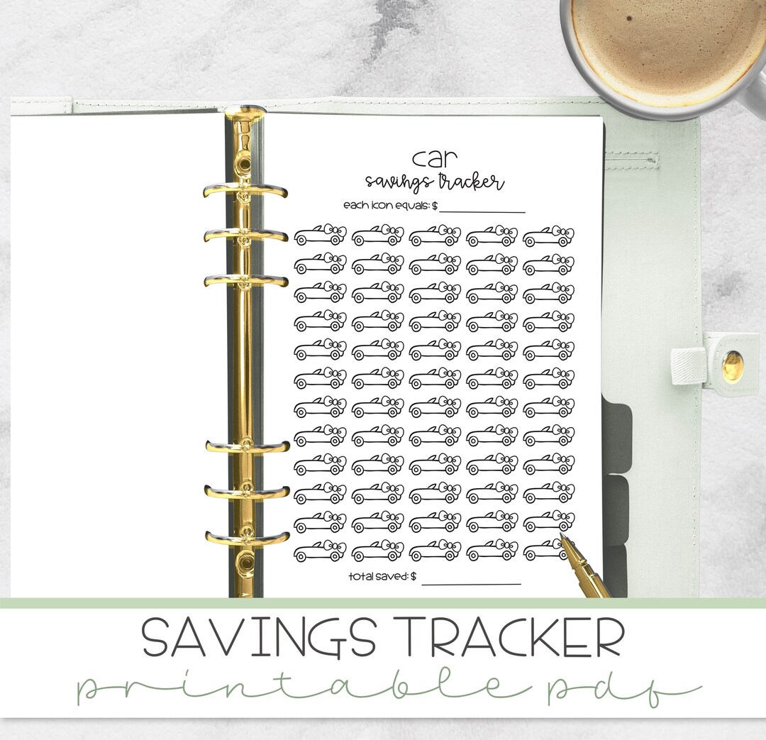 Car Savings Tracker A5 Printable Monthly Budget Budgeting Worksheet ...