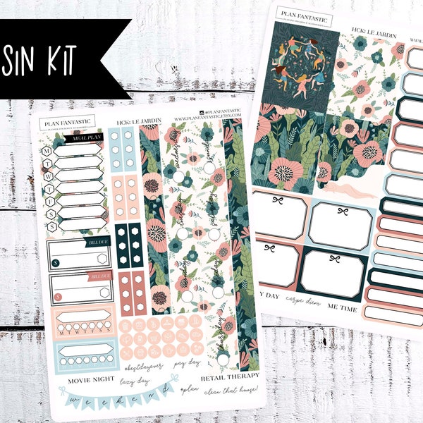 Hobonichi Cousin Sticker Kit, Cousin Weekly Sticker Kit, Le Jardin, Minimalist Planner Stickers, PP Weeks, for Erin Condren LifePlanner TM