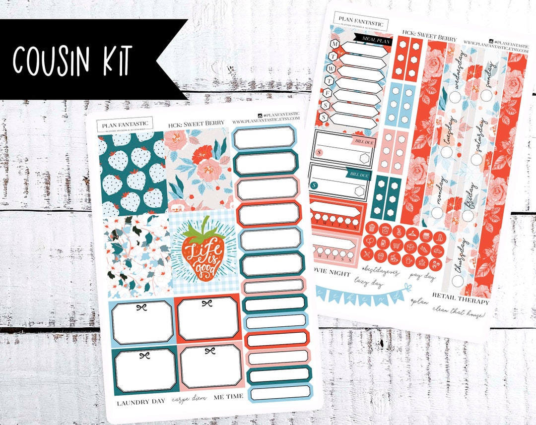 Strawberry Hobonichi Cousin Weekly Sticker Kit - Etsy