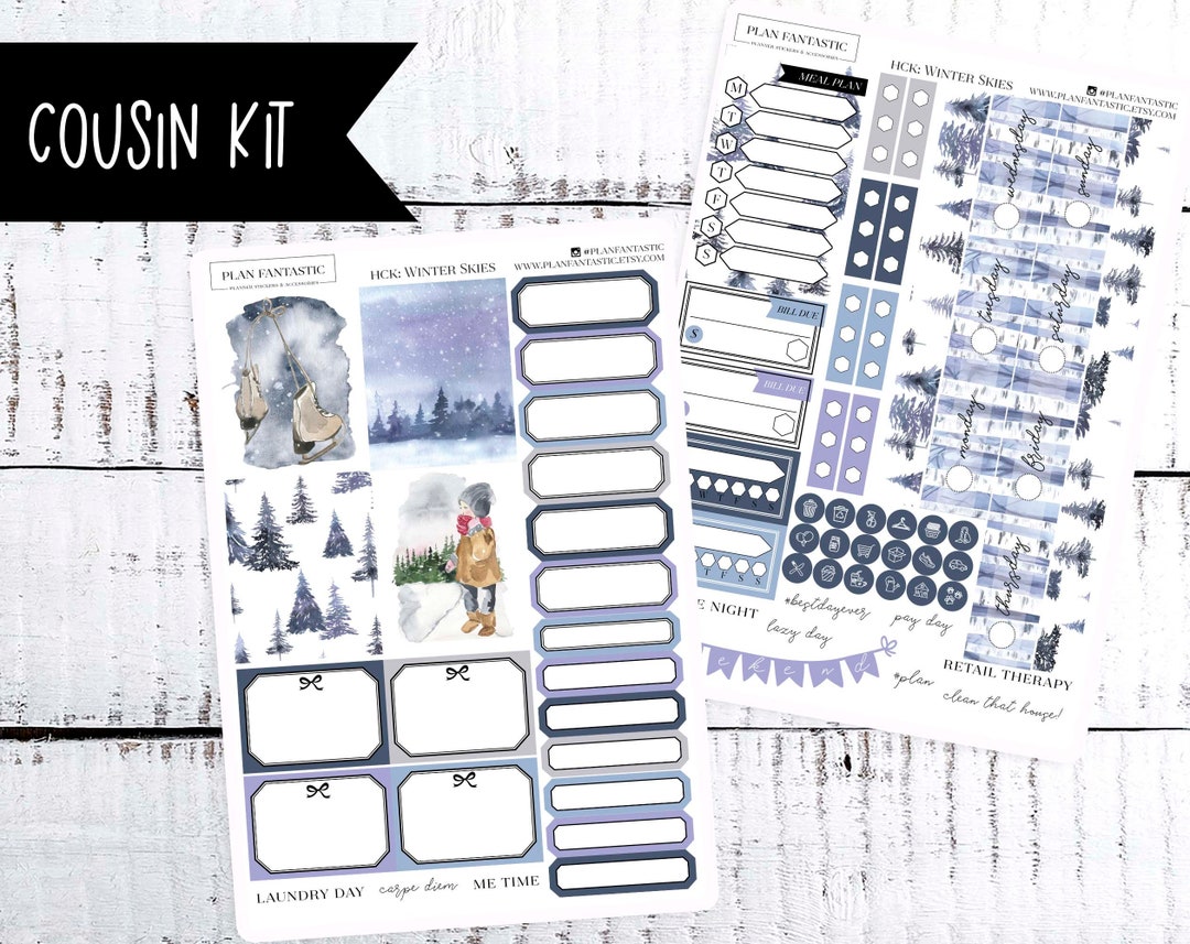 Winter Hobonichi Cousin Sticker Kit | Weekly Sticker Kit | Woodland ...