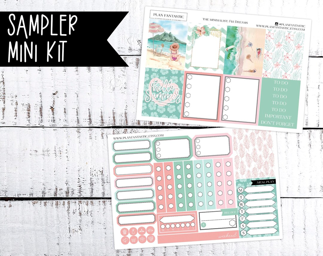 PP Weeks Beach Vacation Weekly Kit Mini Planner Sticker Kit Summer ...