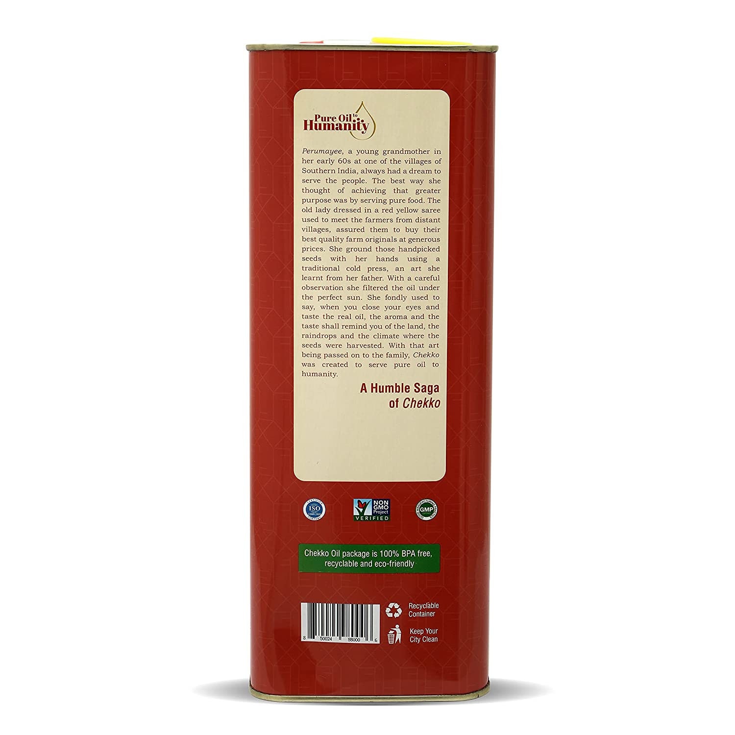 Chekko Cold Pressed Virgin 5L Groundnut / Peanut Oil 100 Natural, Pure