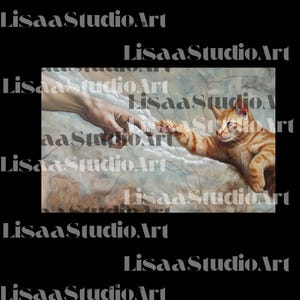 Meme divertente sulla creazione di Adamo con il dio gatto PNG, sublimazione del gatto di Michelangelo, meme di Gesù SVG, download digitale, file di gatto squilibrato