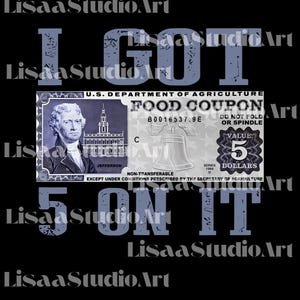 I Got 5 on It PNG, Fun Graphic SVG for Friends, Digital Download Gift for Music Lovers, Birthday Gift, Hip-Hop Culture Sublimation