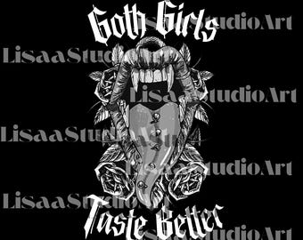 Dziewczyny Gotyckie Smakują Lepiej Pobieranie Cyfrowe, Kobiety Alternatywne Mężczyźni Ciemny Gotyk PNG, Alternatywny Plik Grunge Punk SVG, Sublimacja Wampirów