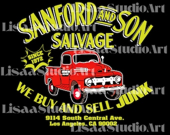 Sanford and Son Salvage Retro TV Show PNG, Fun Gift for Fans, Nostalgic SVG, Birthday Sublimation, Casual Wear Digital Download