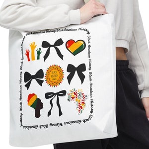 Women&#39;s Black American History Tote Bag - Black History Month Tote Bag, Black Freedom Tote Bag, Black Woman Gifts, Gift for Black Teacher