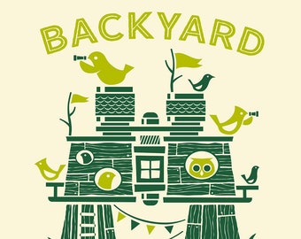 Backyard Birdwatching Club - Screenprinted Art Print