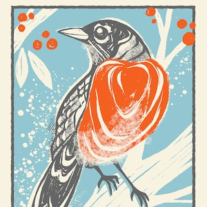 American Robin - Screenprinted Art Print