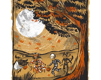 Fall Nights - Screenprinted Art Print